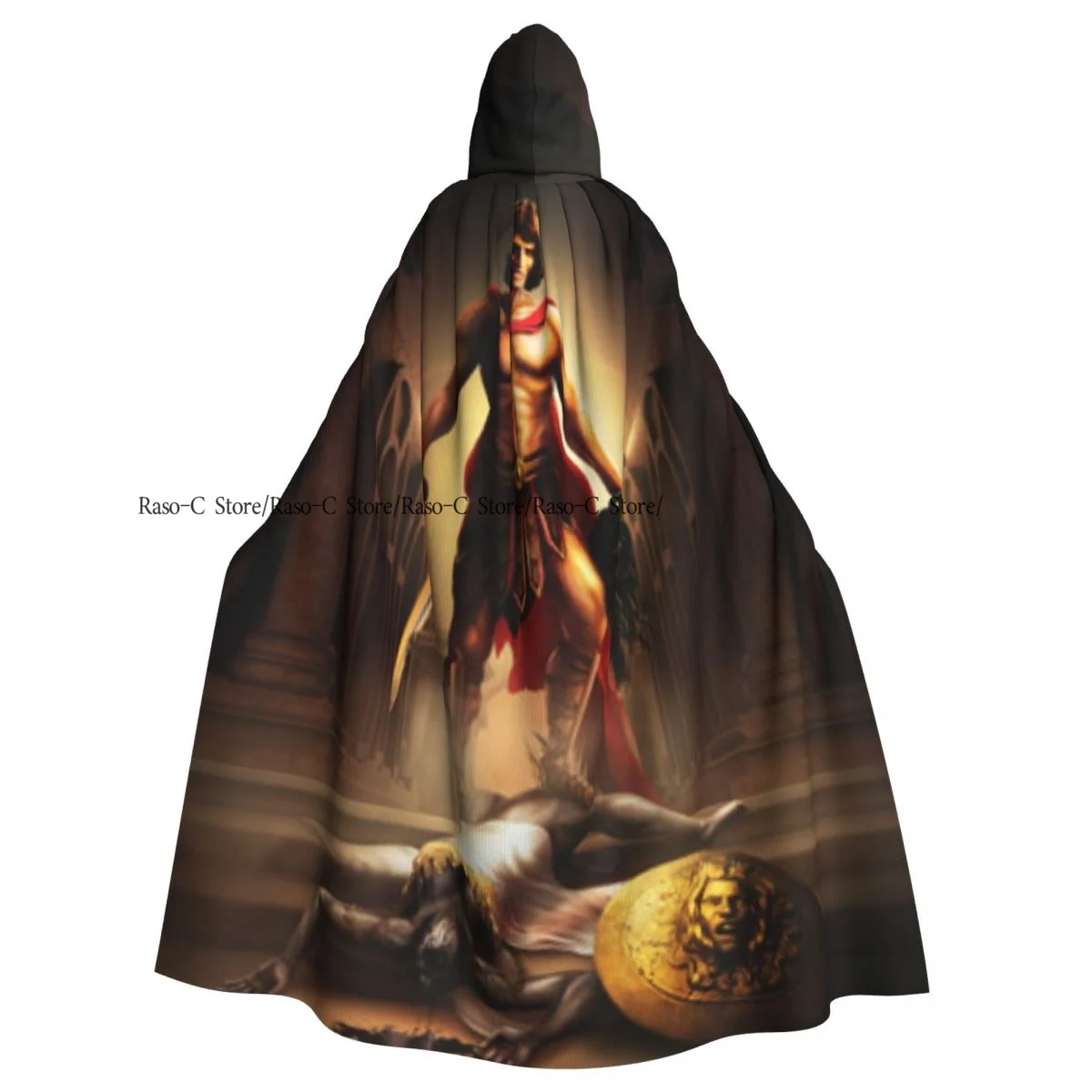 Греческий мифологический воин Персей Побеждающий монстр богиня плащ с капюшоном