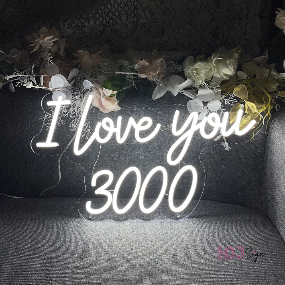 

I Love You 3000 Neon Sign Wedding Party Decorations LED Neon Lights Lamps For Home Bedroom Light Sign Room Wall Garden Decor