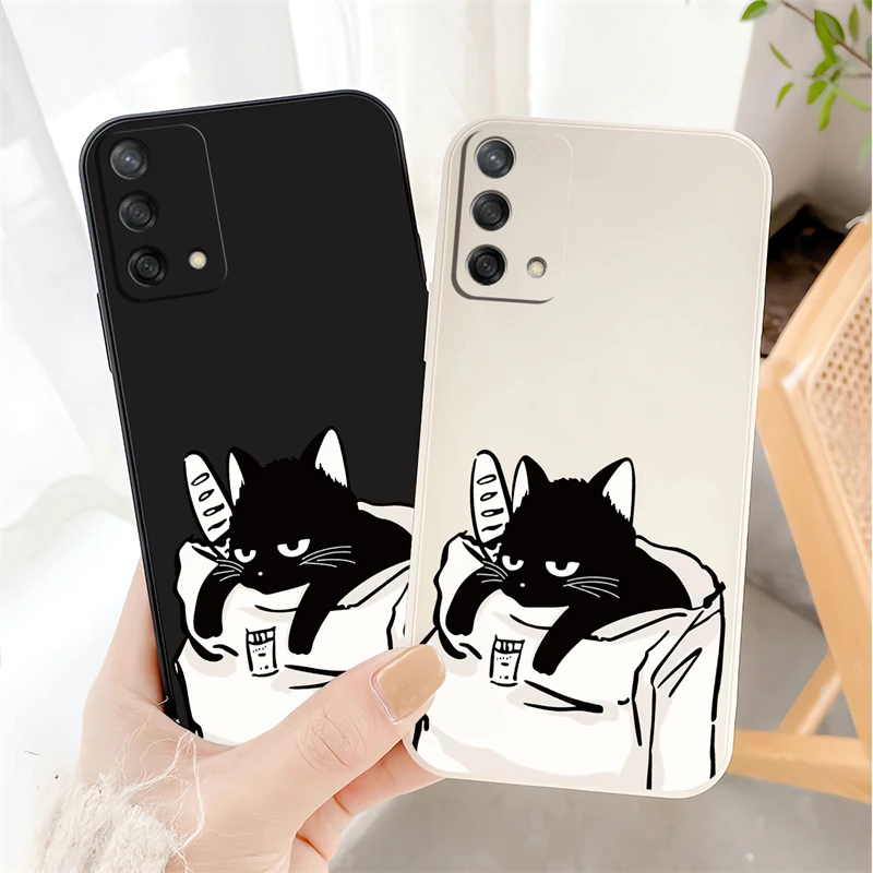Cartoon Anime Cats Case For OPPO A78 A76 A74 A60 A57 A54 A53 A38 A31 A17 A16K A15 A9 Shockproof Silicone Soft Phone Cover Funda