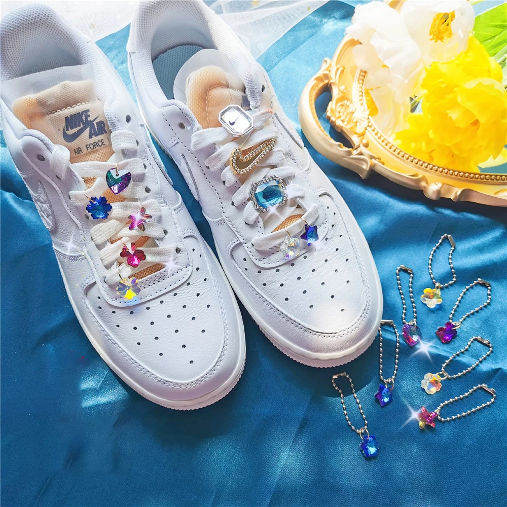 

2PCS Fashion Shoes Charm Y2K Colorful Crystal Shoe Chain For Women Girl Decoration Cute Accessories Trend Name Party Jewelry NEW