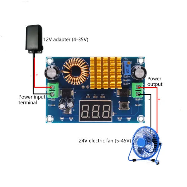 XH-M411 цифровой дисплей Повышающий Модуль платы высокой мощности 5V-45V выход 5A