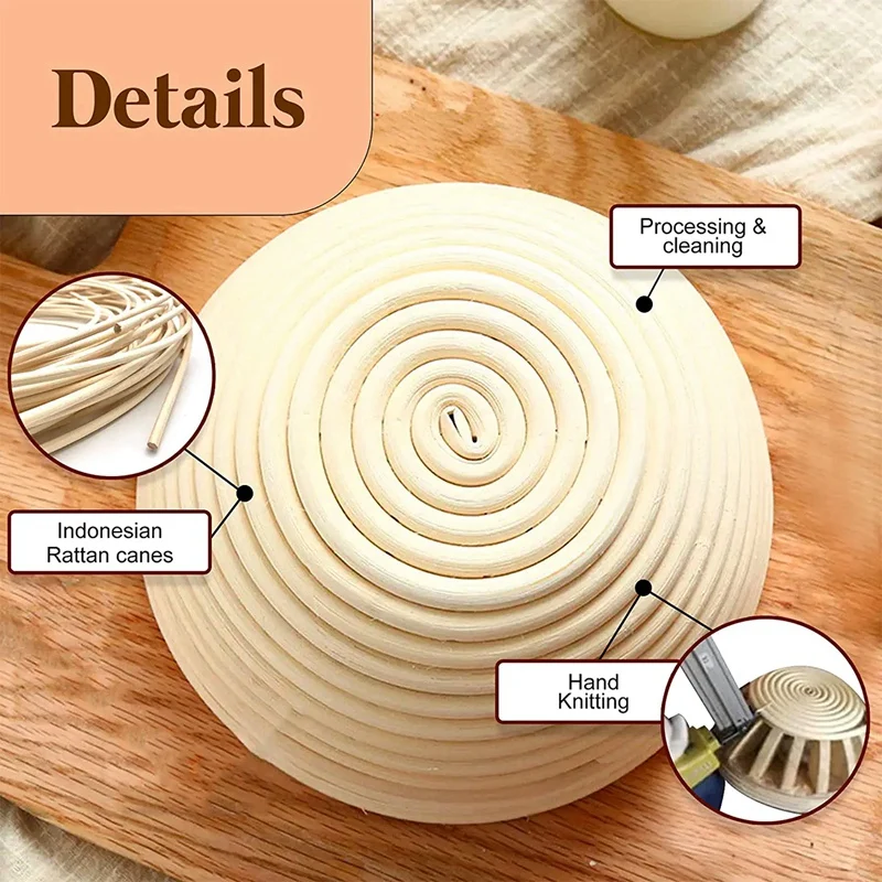 Корзина для расстойки хлеба Banneton 9-дюймовая круглая корзина на закваске