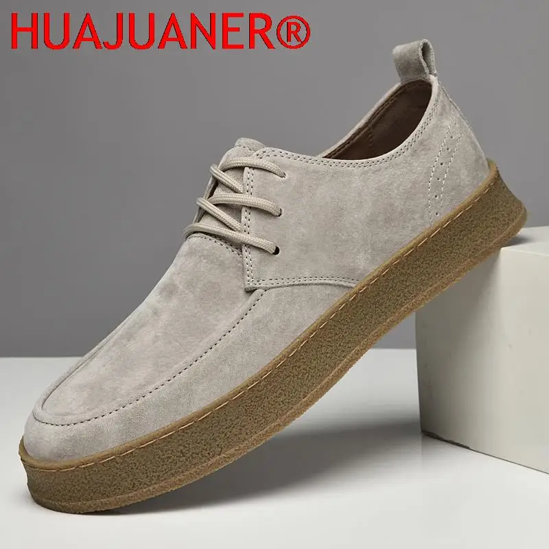 

Vintage Style Male Leather Shoes Breathable Round Toe Men Dress Shoes Lace-up Non-Slip Business Leather Shoes Male Comfy Flats