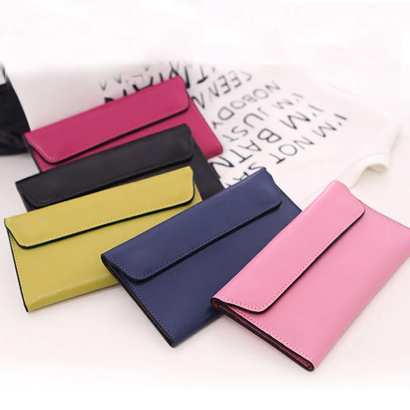 Brand Genuine Leather Women Wallet Long thin Purse Cowhide multiple Cards Holder Clutch bag Fashion Standard Wallet