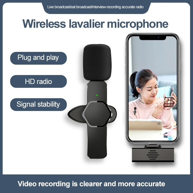 

New M001 Live Broadcast Mic Type C Wireless Microphone System USB C Video Recording Mic For Type C Cellphone Mobile Phone Tablet