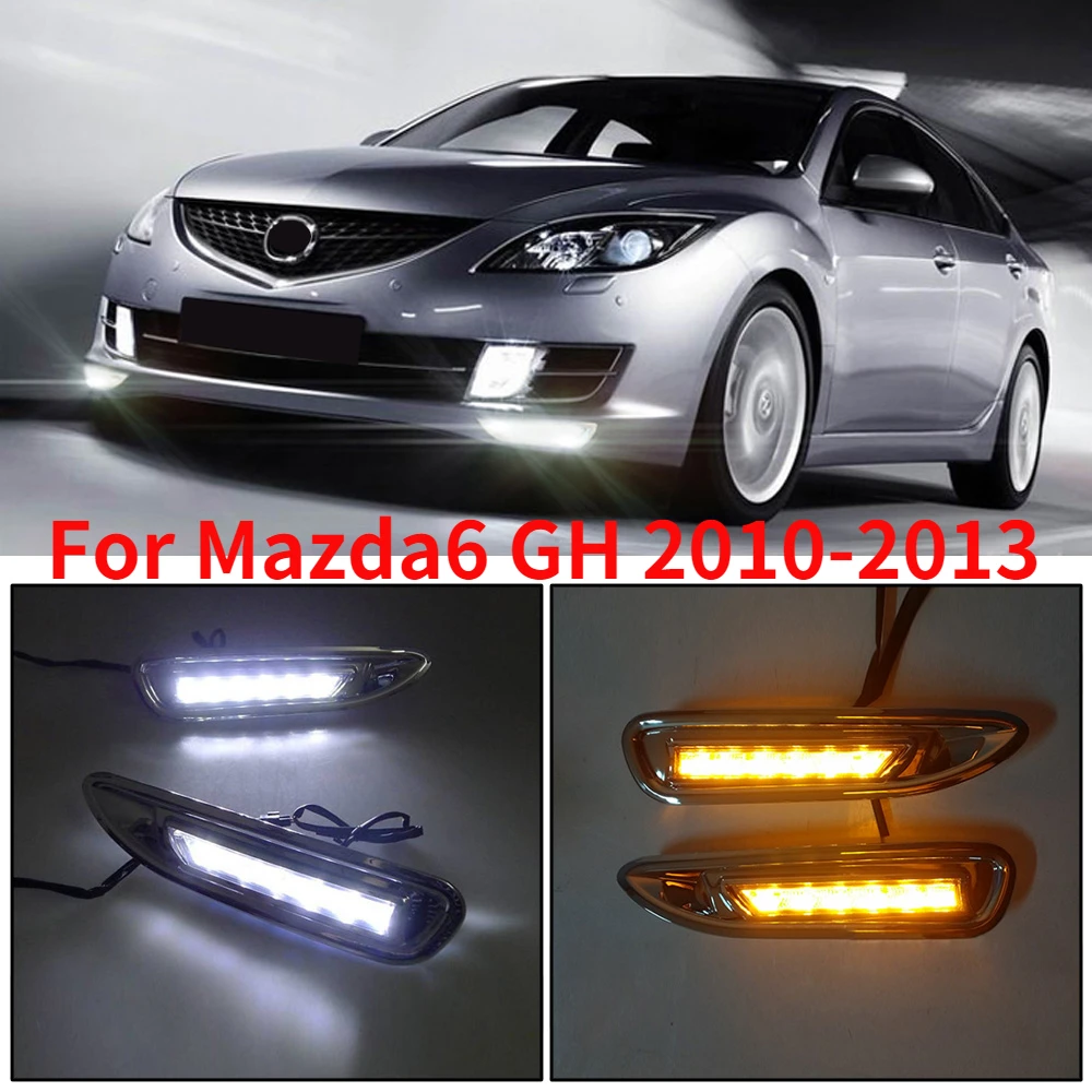 

CAPQX 1 пара для Mazda 6 Mazda6 GH 2010 2011 2012 2013 передняя фонарь заднего хода противотуманная фара дневной свет Противотуманные фары DRL