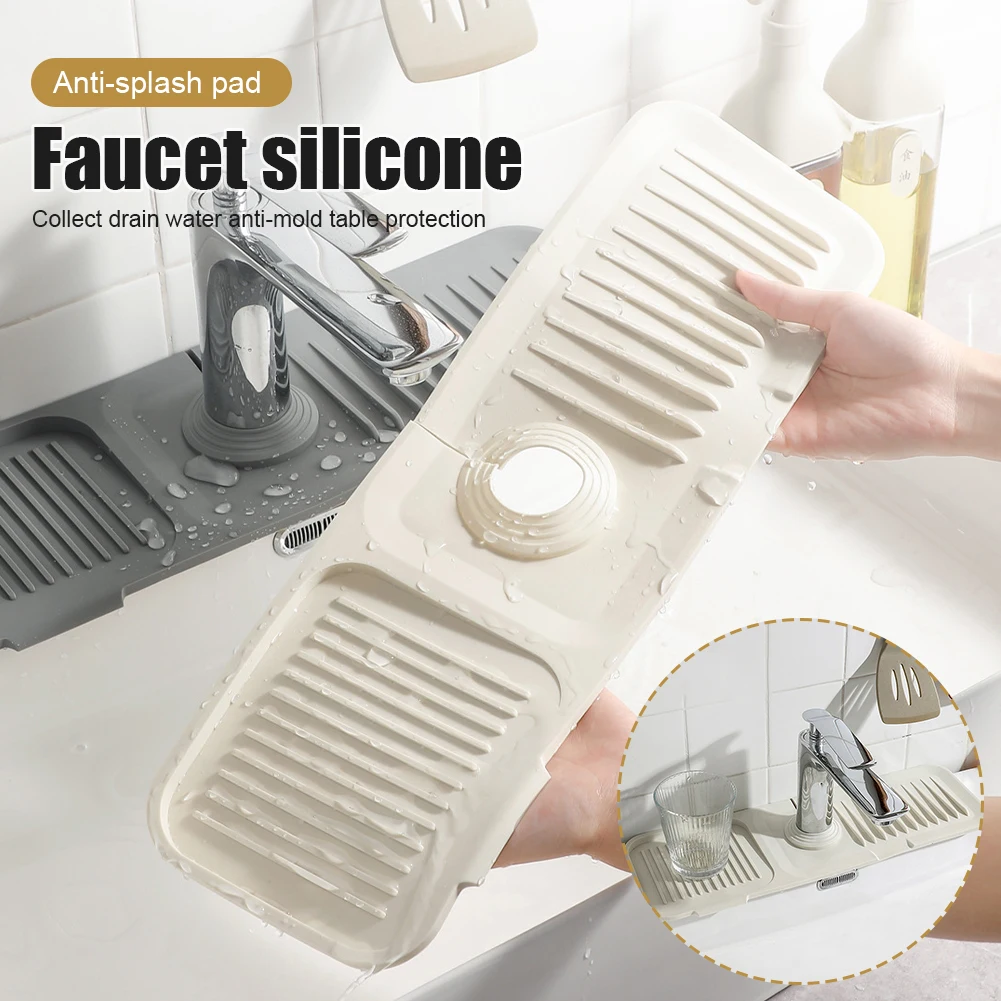 

Kitchen Silicone Faucet Mat Splash Guard Water Draining PadCountertop Protector Table Cushion Placemat For Kitchen Bathroom