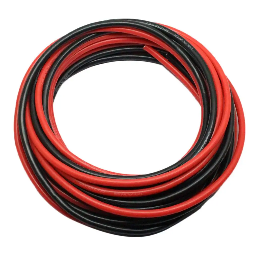 Фото 2 рулона по 14 AWG, 50-футовый силиконовый провод, гибкий многожильный медный кабель №1