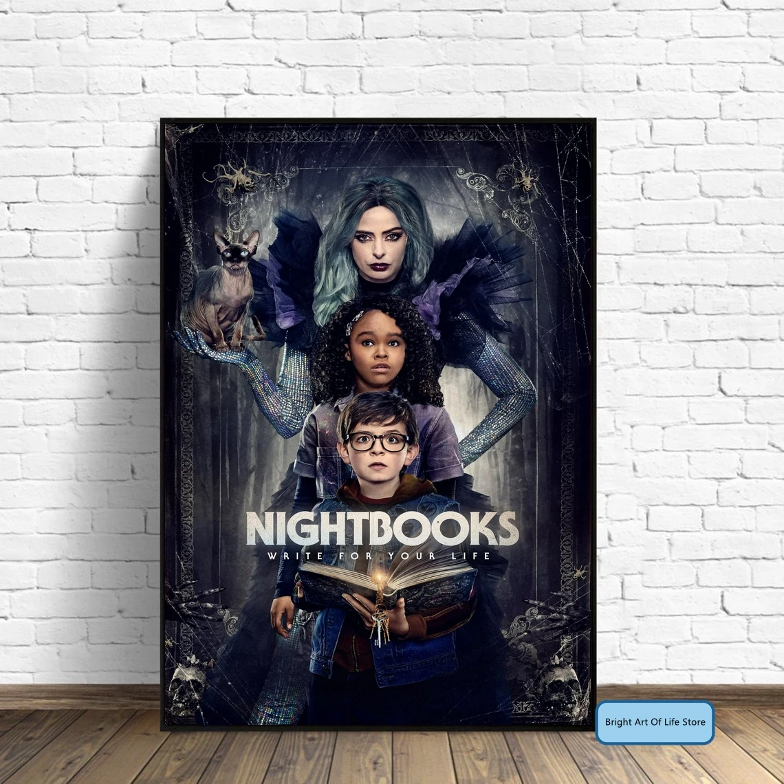 

Nightbooks (2021) Movie Poster Star Actor Art Cover Canvas Print Decorative Painting (No Frame)