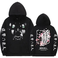 japanese manga fashion hoodie man vintage sweatshirt anime attack on titan eren jager men women hipster casual hoodies pullover