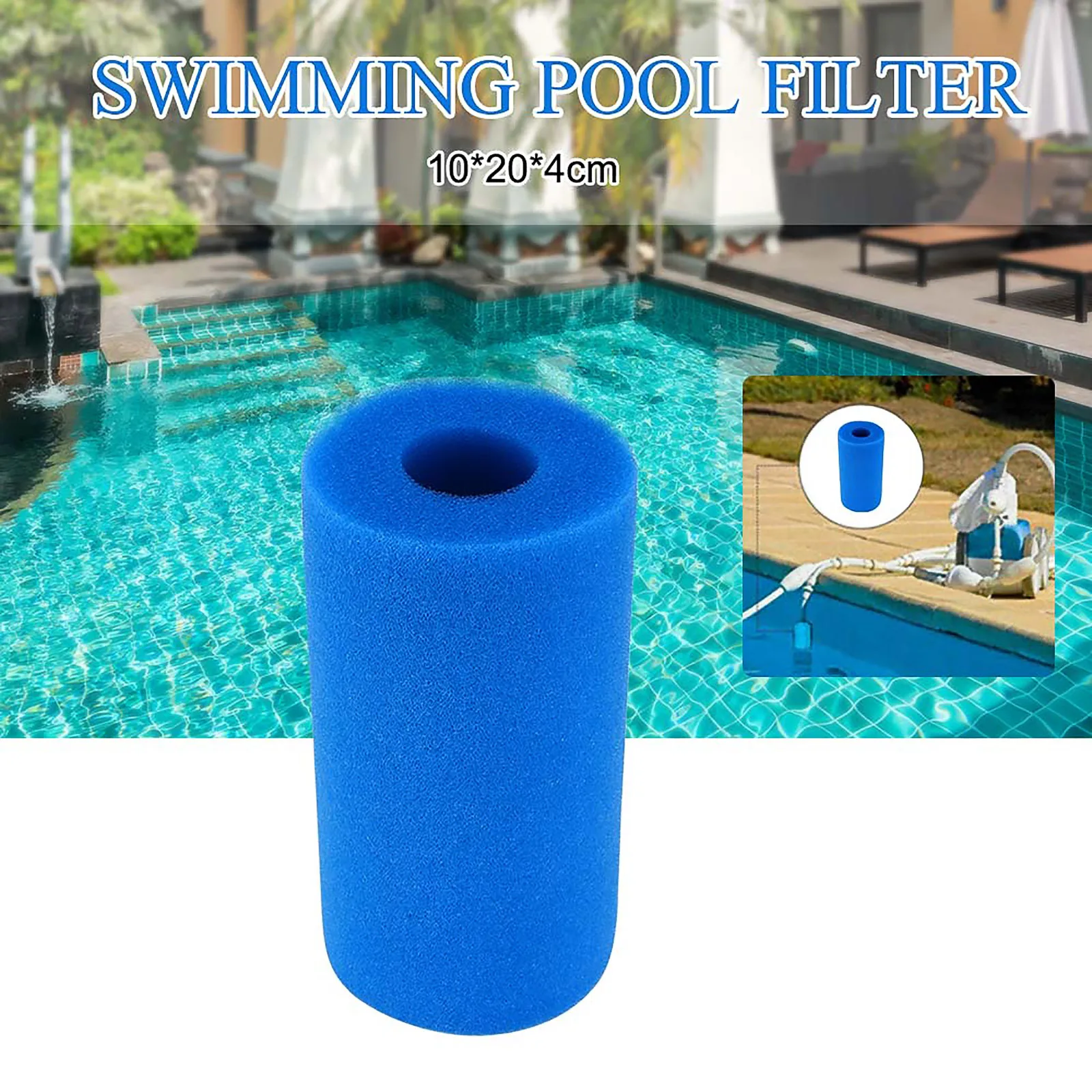 

Swimming Pool Accessories Foam Filter Sponge Reusable For Intex Type A Washable Biofoam Clean Filter Foam Sponges 10cmx20cm