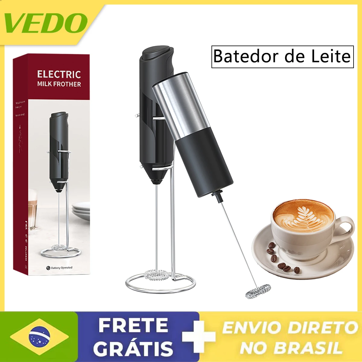 

Rechargeable Portable Electric Milk Whisk Milk Coffee Mixer