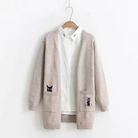 autumn womens sweater knitwear jackets mori girl cute cat long sleeve coat japanese korea teens student sweet jumper cardigans
