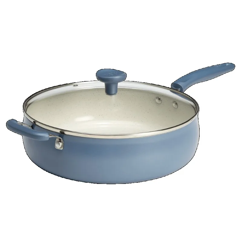 

Tasty Clean Ceramic Non-Stick Jumbo Cooker Sauté Pan, 5 Quart, Blue