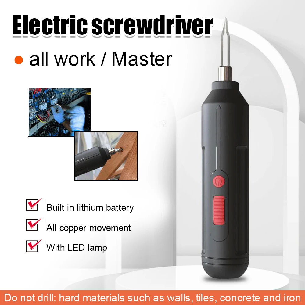 

Electric Screwdriver Battery Rechargeable Cordless Screwdriver Powerful Impact Wireless Screwdriver Drill Electric Screw Driver