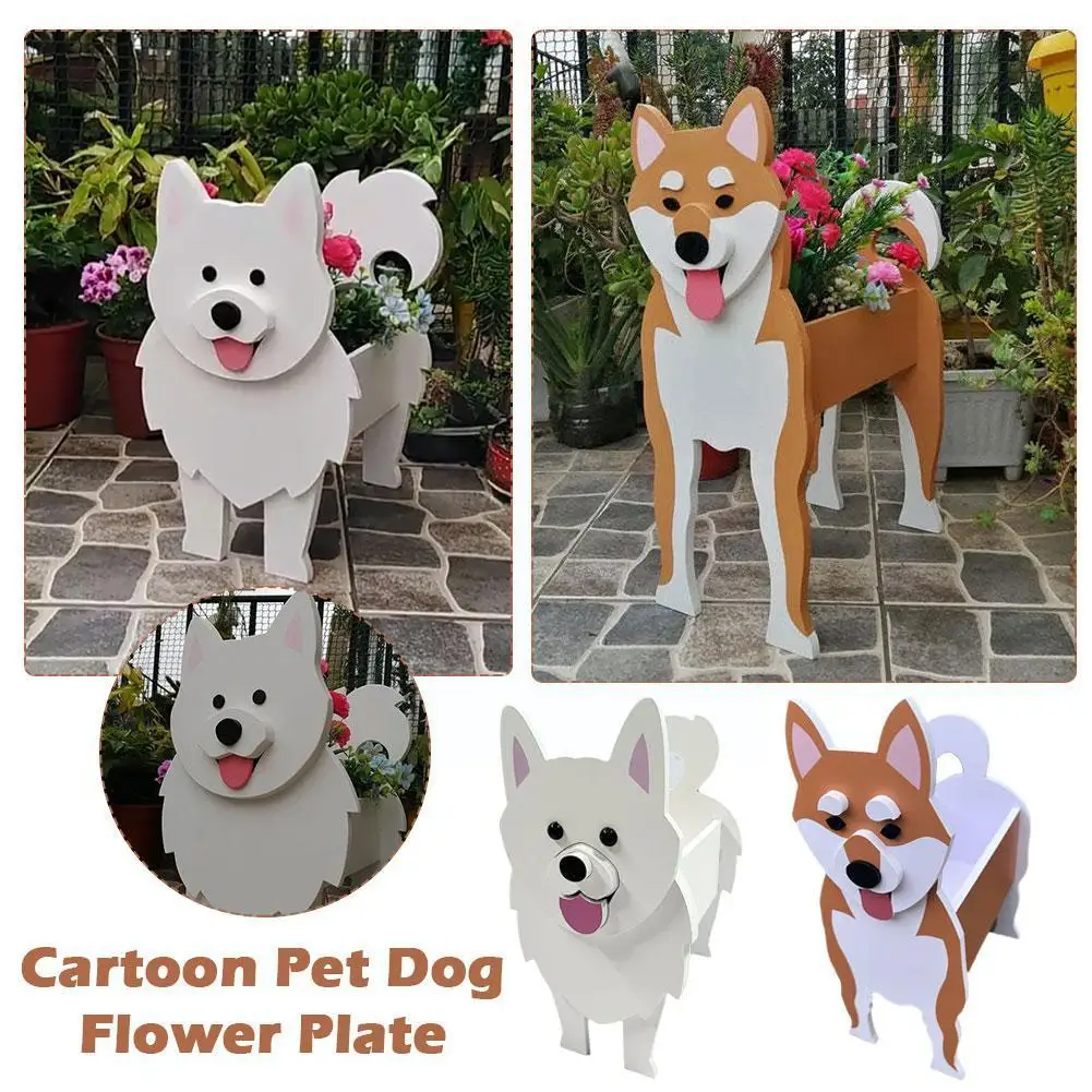 

DIY Dog Planter Flower Pot PVC Flower Planter Bulldog Vase Terrier Havanese Home Pots Corgi Yorkshire Poodle Decor Garden A4E0