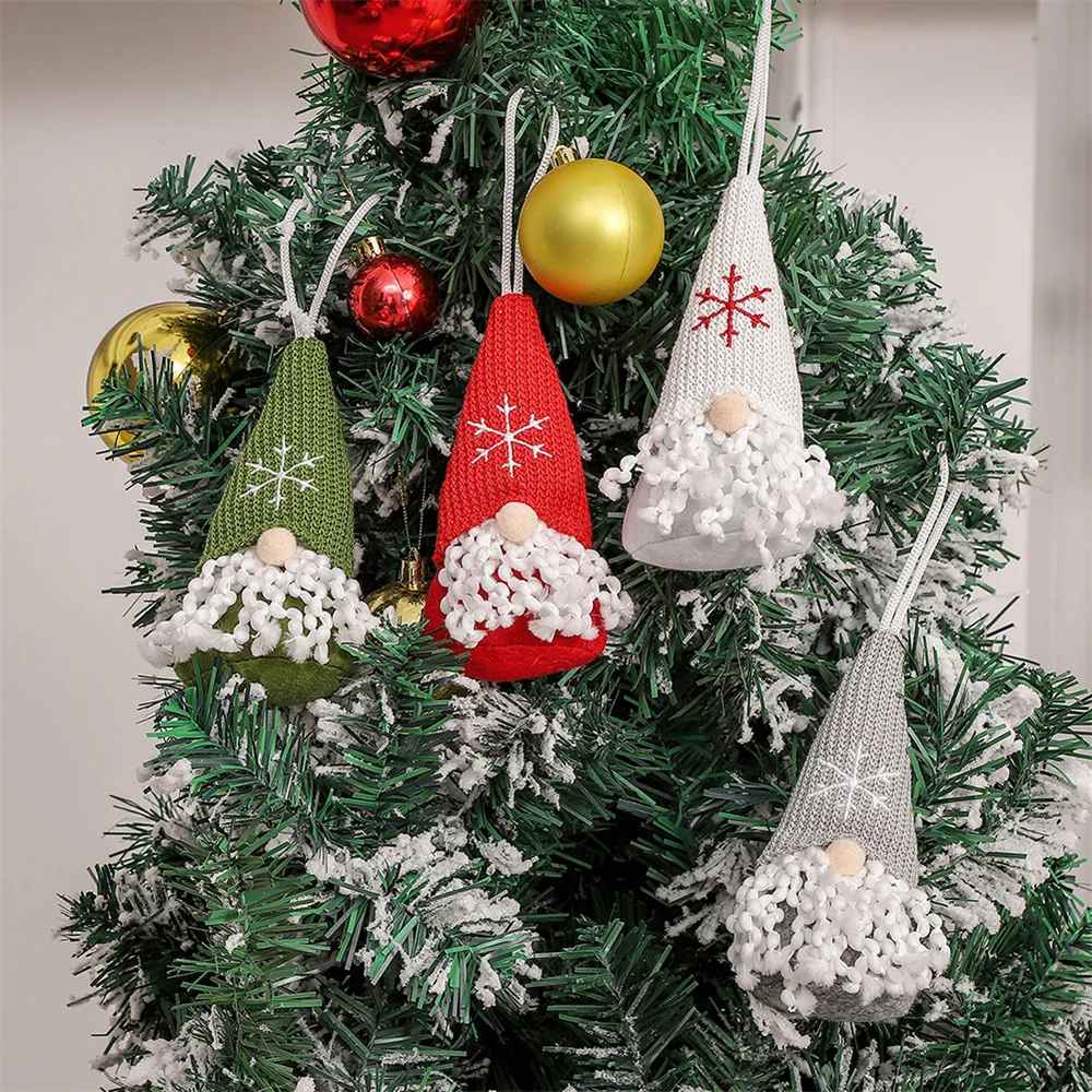 Christmas Faceless White Beard Doll Pendant for Christmas Tree Christmas Ornaments Home Decor Christmas Decorations 2024 Navidad
