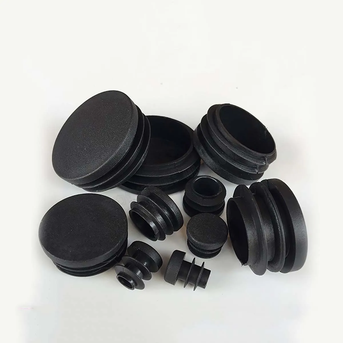 

10/20/30Pcs PE Plastic Round Pipe Plugs OD 12/14/16/19/20mm Black Hole End Caps Inserts Seal Plugs Chair Non-Slip Foot Pads