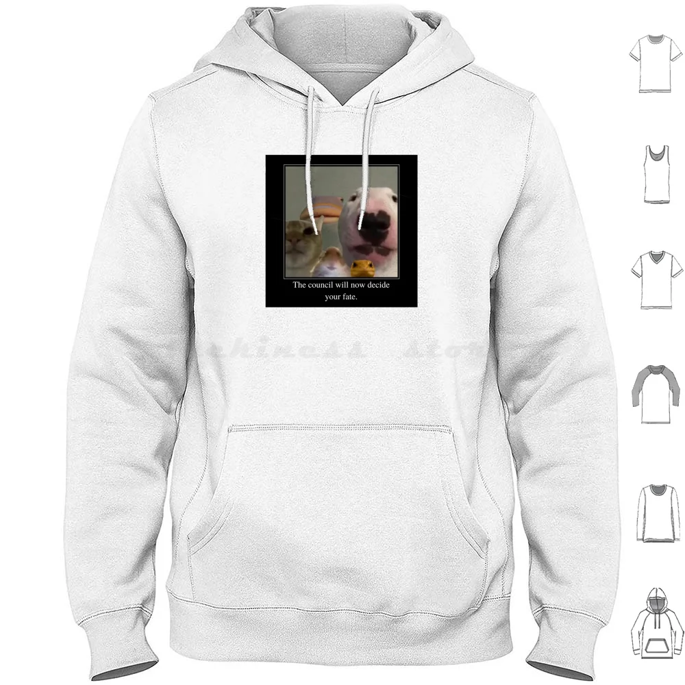 

The Council Will Now Decide Your Fate Hoodies Long Sleeve Walter Hamster Fish Cat Gecko Council Meme Whole Squad