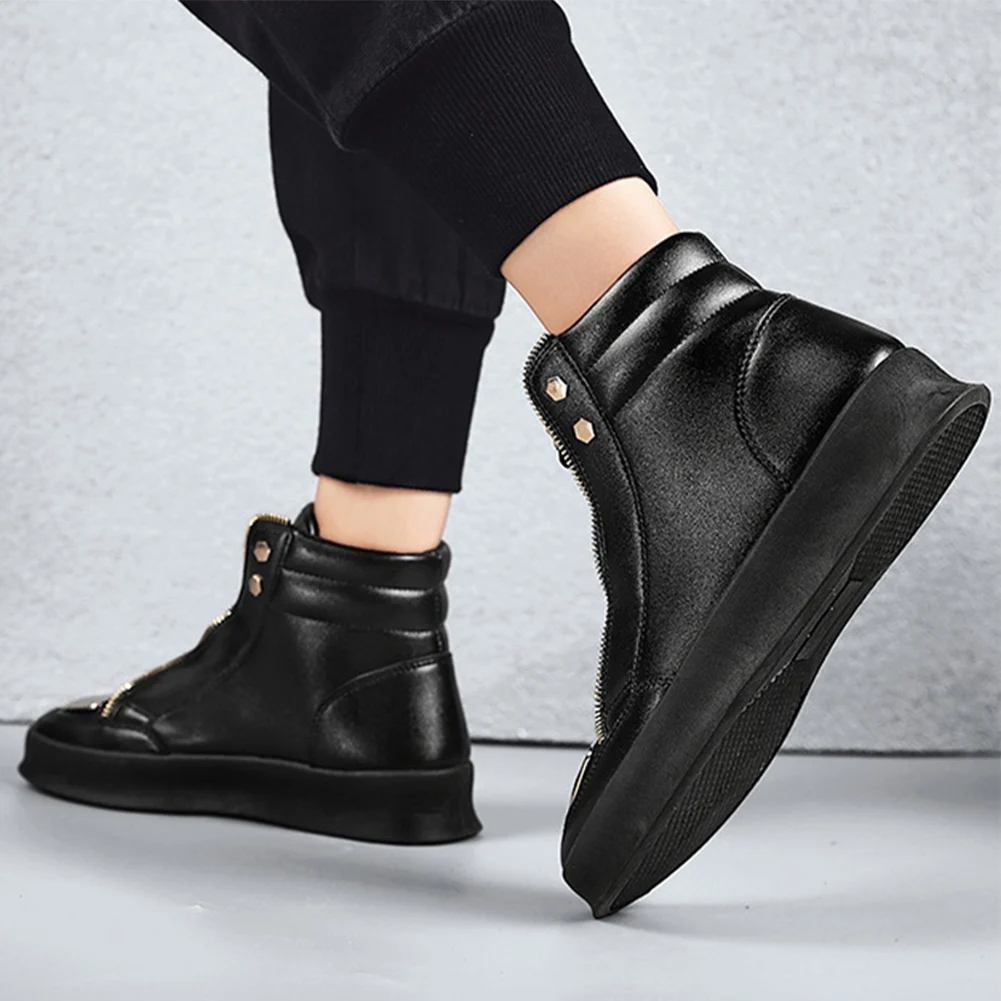 

Mens Casual Sneakers Anti Slip PU Leather Skateboard Shoes Wear Resistant Platform Shoes Multifunction for Spring Autumn