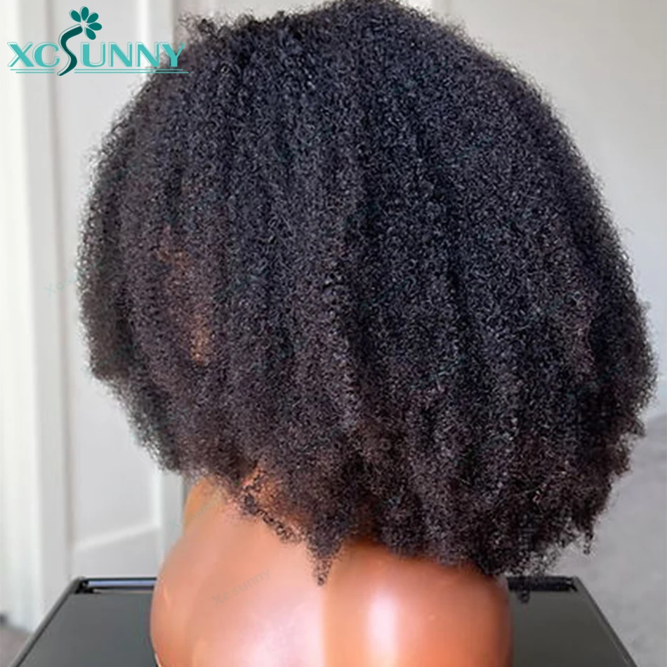 Парик с V-образным вырезом кудрявые человеческие волосы афро парик бразильский