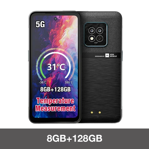 Смартфон AGM X6 5G 6, 78 дюйма FHD+, водонепроницаемая камера 50 МП, 5000 мАч, 8 ГБ + 128 ГБ, Android 14, проверка температуры, NFC, двойная SIM-карта