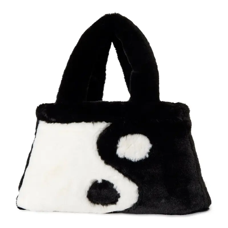 Women's Penny Tote Handbag Black White Checker Print