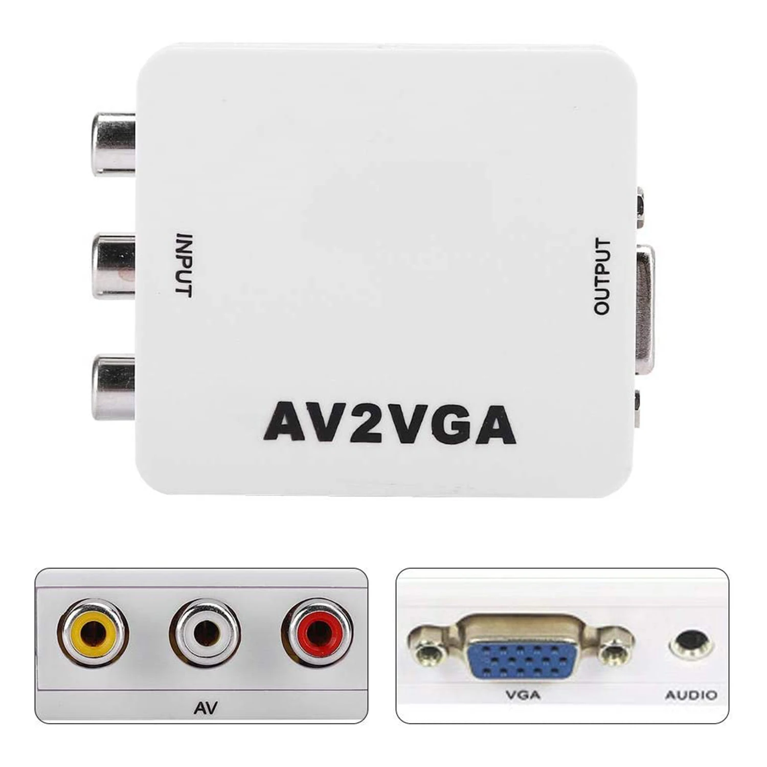 Видеоконвертер Mini HD AV2VGA с преобразователем аудио AV в VGA 3 5 мм для ПК ТВ Компьютер
