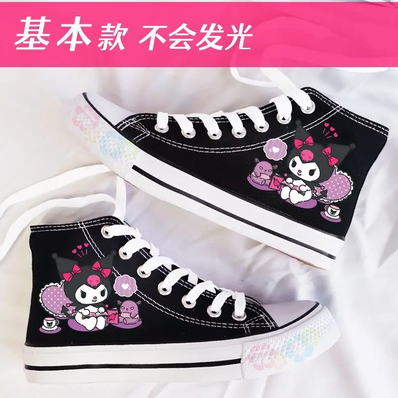 

Sanrio Series New Kulomi Canvas Shoes for Girls and Children, High-top Shoes for Girls and Shoes for Students.
