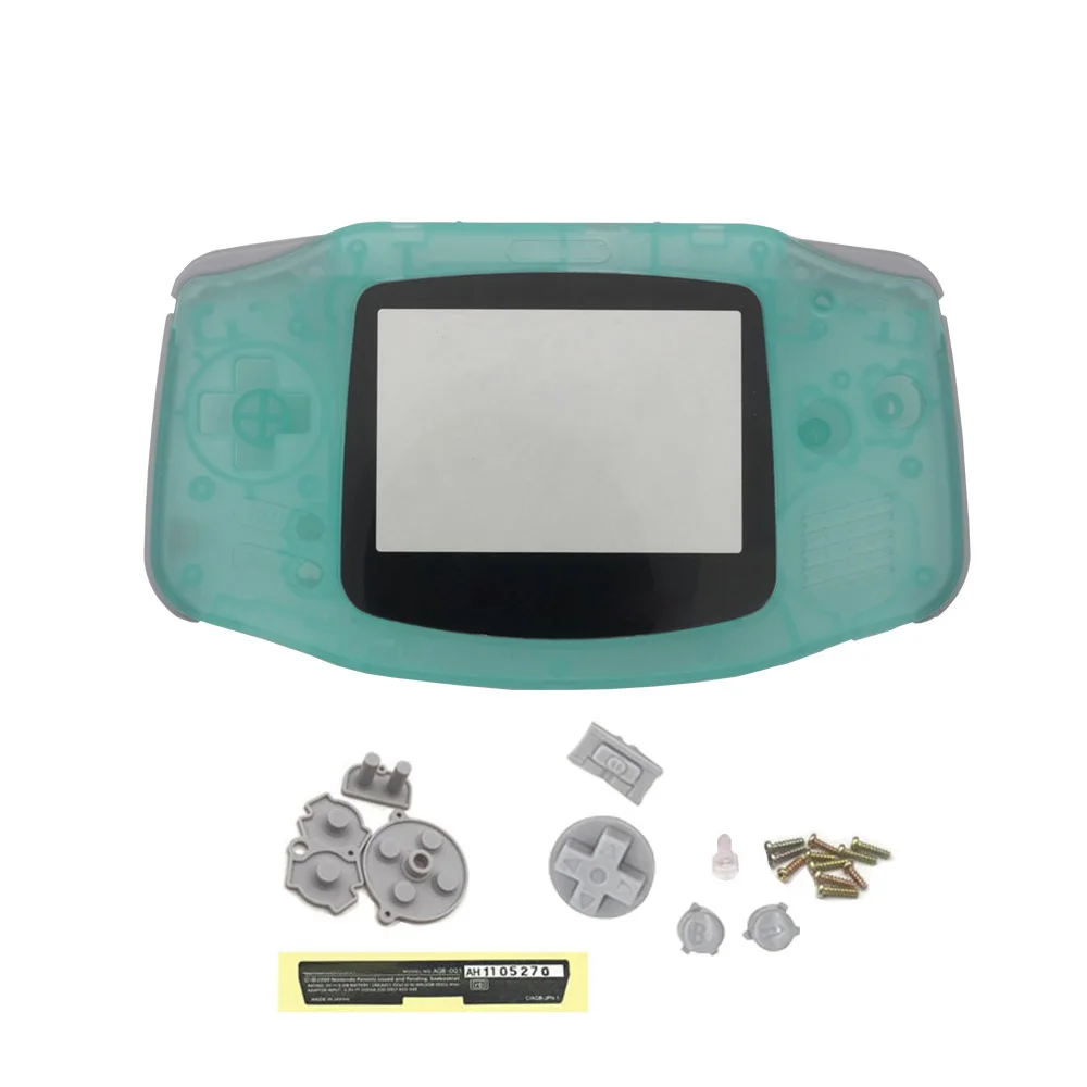 Фото Высококачественный сменный корпус для Nintendo Game Boy Advance GBA, прозрачный черный цвет с проводящей резиновой накладкой, комплекты кнопок №4