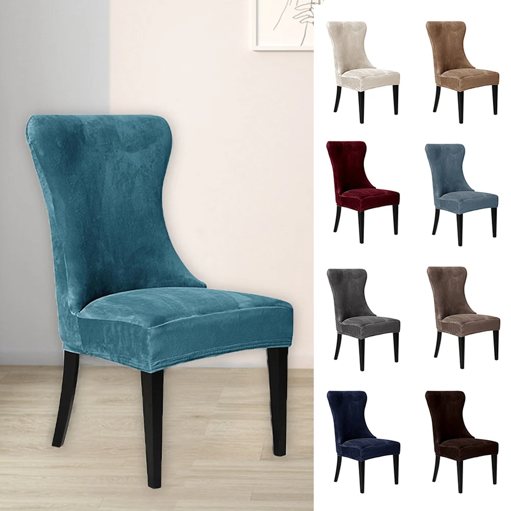 

Velvet Dining Room Chair Cover Stretch Solid Color Elastic Dining Chair Slipcover Spandex Case For Chairs Housse De Chaise