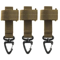 3pcs molle blet loop keychain keyring with metal carabiner hook rope gloves organizer outdoor hunting hiking camping tools
