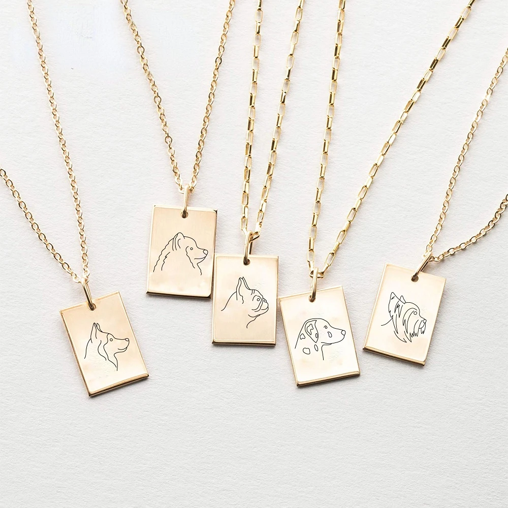 Orazio Custom Stainless Steel Necklace 14k Gold Diy Laser Engrave Not Fade Animal Constellation Pendant Personalized Couple Neck