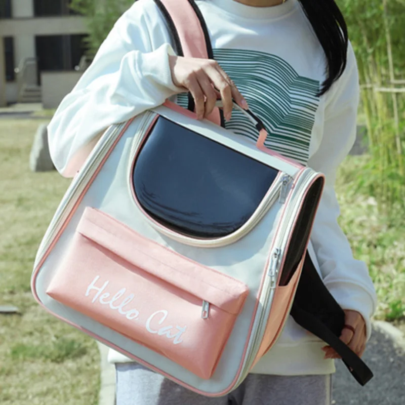 

Переноска для домашних животных, Воздухопроницаемый портативный рюкзак для кошек, прозрачная сумка для путешествий на открытом воздухе, товары для домашних питомцев