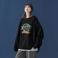 fashion letter printed loose casual pullovers women autumn winter o neck cotton sweatshirts leisure straight long sleeve tops