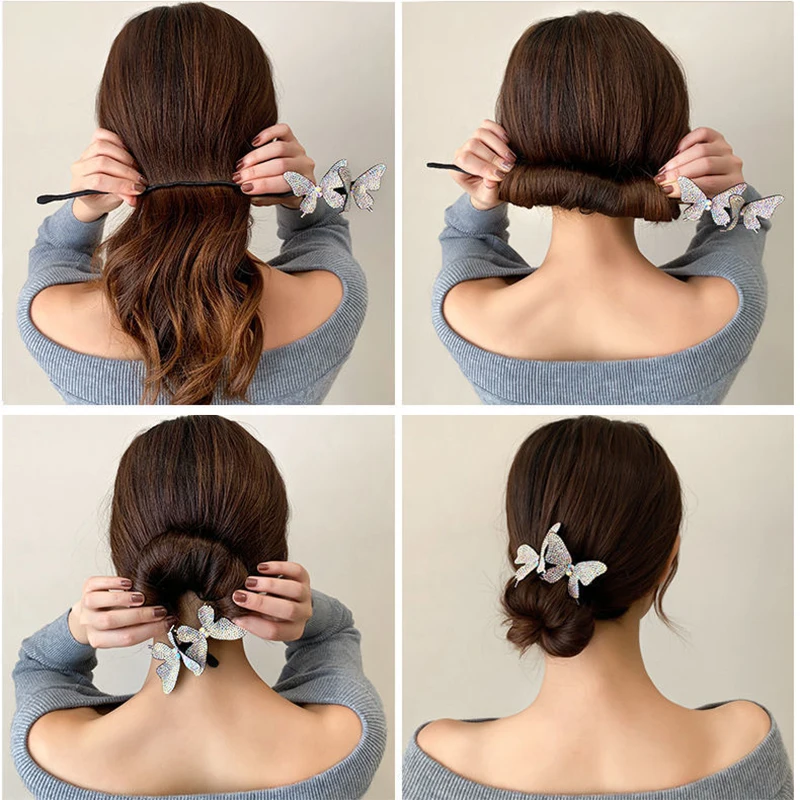 Прическа сделай сам заколка-бабочка для волос женская заколка с шариковой