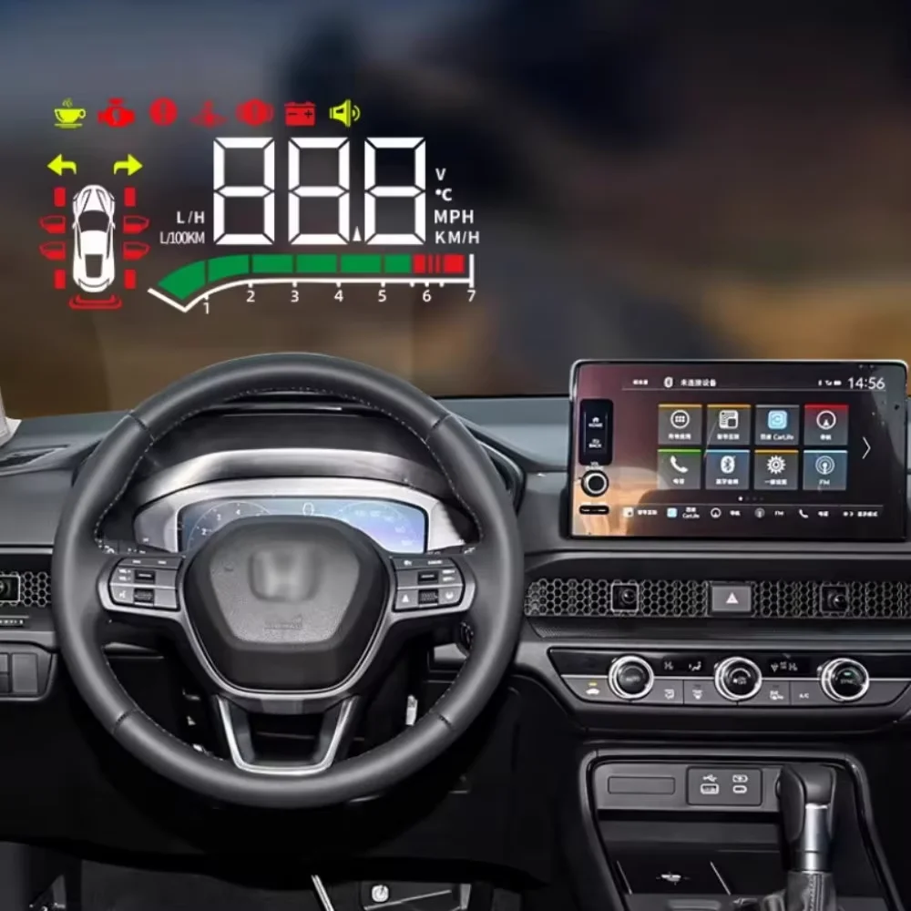 Фото Для Nissan Sentra Sylphy Pulsar 2012-2025: Автомобильный HUD-дисплей (проектор) с LED-подсветкой для безопасного вождения №5