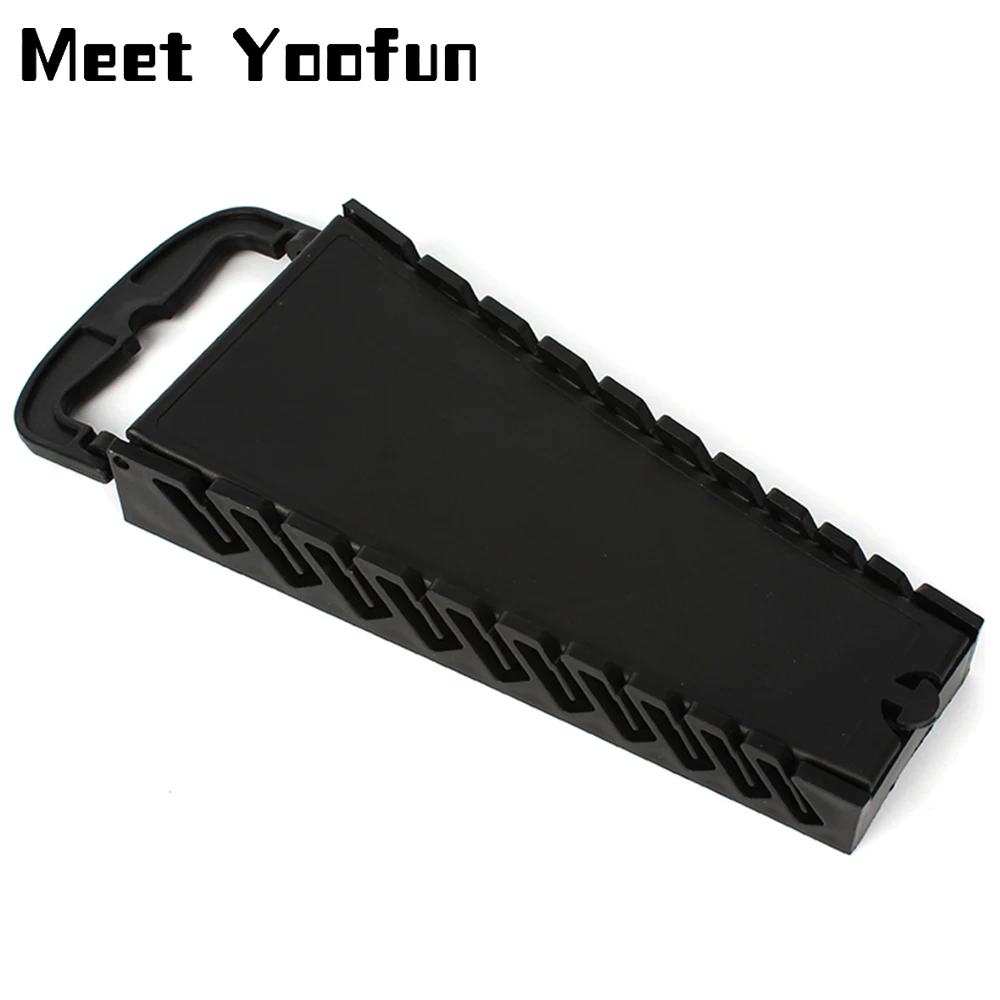 Standard Wrench Storage Rack Clip Holder Plastic Rail Tray Spanner Tools Organizer Bag Garage Wrenches Keeper