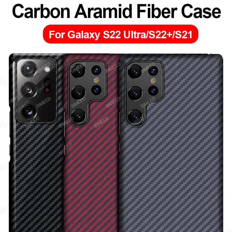 

S22 Ultra Carbon Fiber Case for Samsung Galaxy S22 Ultra S21 FE S20 Plus Note 20 Case Ultra Thin Aramid Fiber Phone Cover Capa