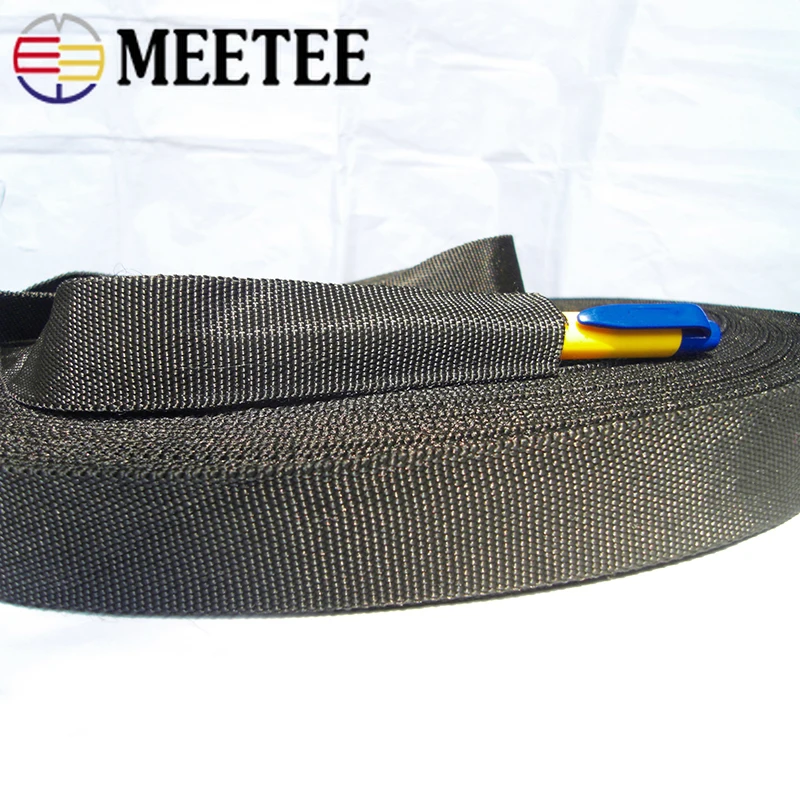 10M Meetee 20/25/32/38/50mm Double-layer Polyester Webbing Ribbon for DIY Sewing Luggage Garment Handmade Tubular Tape Accessory