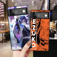 anime ghost slayer phone case for google pixel 6a 6pro 5a 5g 6 3 3a 4 4a 5 2 xl coque soft protection back shell covers fundas