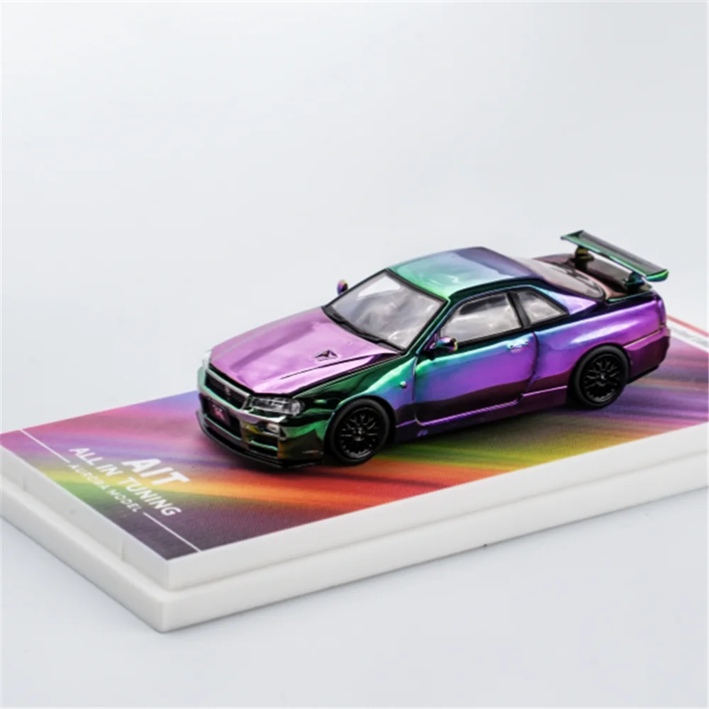 TIME MICRO/AM 1:64 GTR34 гальваническое обесцвечивание картина модель автомобиля из сплава