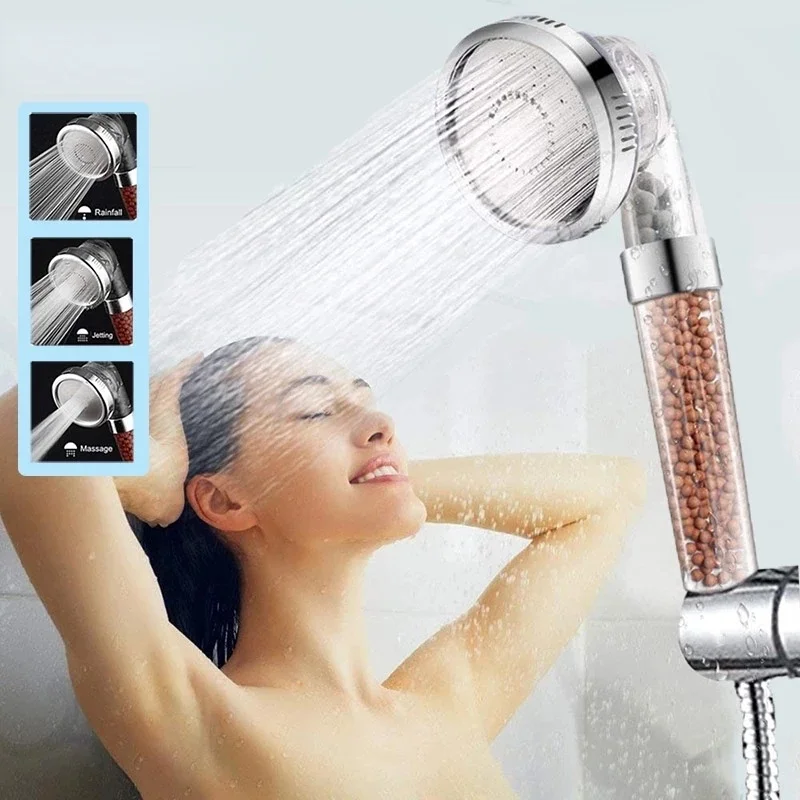 Three Modes Bathtub Shower Adjustable Jet Nozzle High Pressure Water-saving Bathroom Negative Ion Filter | Строительство и ремонт