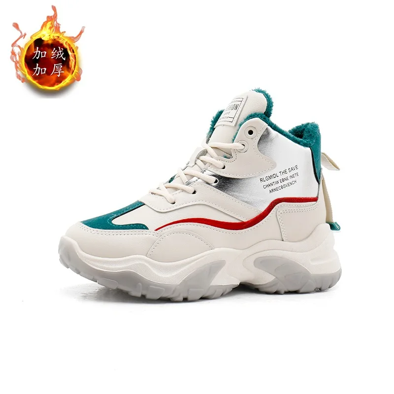 Sports Shoes Women's Winter Keep Warm Thick-soled Plush Sneakers Woman Shoes New Thick-soled Vulcanized Shoes Comfortable