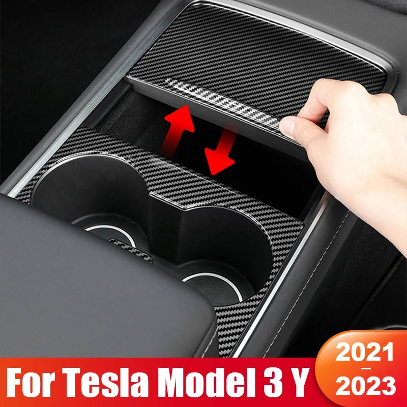 

For Tesla Model 3 Y 2021 2022 2023 2024 Car Central Control Panel Cover Anti-Scratch Sticker ABS Carbon Fibre Accessories