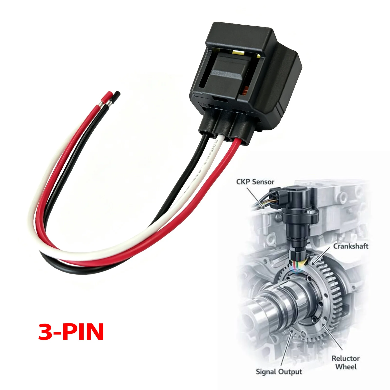 Фото 3-контактный разъем датчика положения коленчатого вала для Ford Focus Mk1 Mk2 Fiesta MK5 MK6 Fusion Transit C-Max Tourneo №3