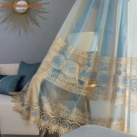 modern curtains for living dining room bedroom colorful embroidered window screen tulles texture color embroidery tulle curtains