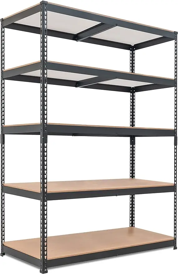 

HOMEDANT Z-beam 5 Tier Laminated Heavy Duty Garage Storage Adjustable Wide Size Metal Shelving 47.7"W x 24.1"D x 71.3"H