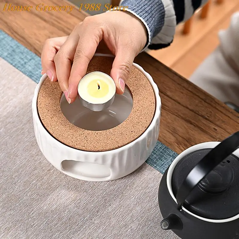 Ceramic Teapot Warmer Holder Base Tea Warmer Insulation Base Tea Coffee Water Warmer Candle Heating Base Holder Teaware