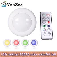 led cabinet battery rgb16 colors colorful lamp battery operated portable kitchen hallway closet cabinet night lamp
